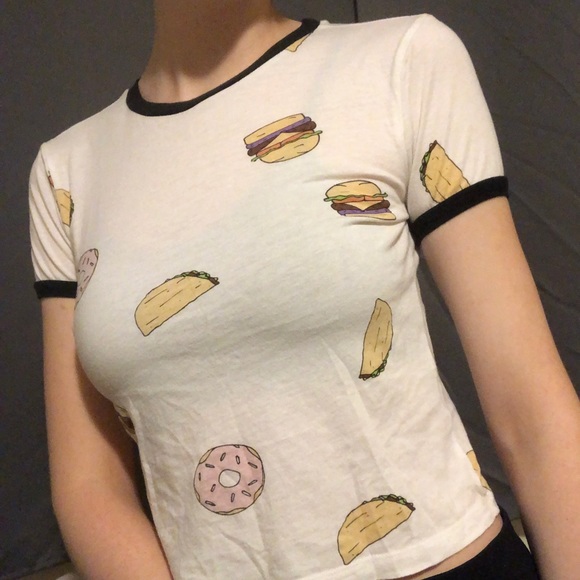 Tacos, Donuts & Burgers Crop Top - Picture 4 of 4